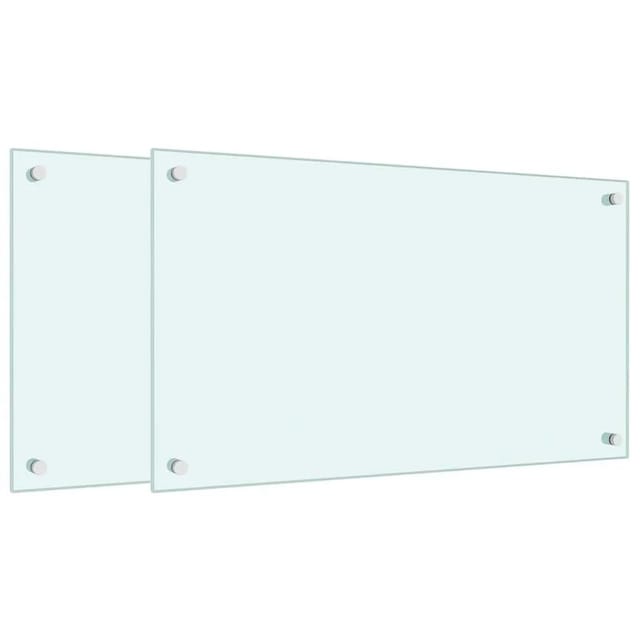 vidaXL Küchenrückwände 2 Stk Weiß 70x40 cm Hartglas 3315783