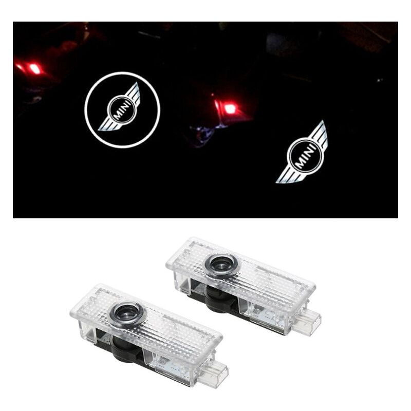 Vurahome – 2 Stück Passend Für Mini Cooper Begrüßungslichtprojektor, Dekorative Led-türleuchte Mit Laser, Stil 1