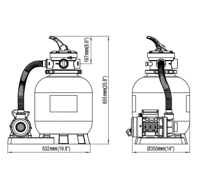 vidaXL Sandfilterpumpe 600 W 17.000 L/h 90396