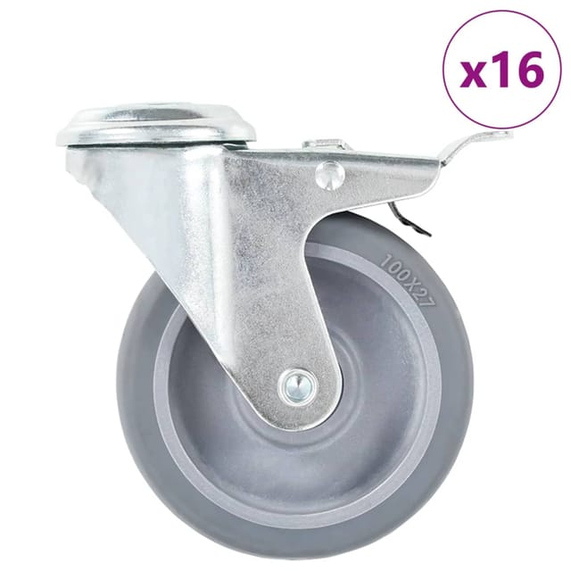 vidaXL 16 Stk Lenkrollen mit Rückenloch 100 mm 277868