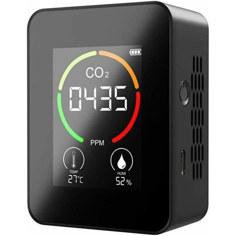 Vurahome – Co₂-detektor, Kohlendioxid-detektor, Co₂-sensor – Co₂-monitor Für Gewächshäuser In Der Landwirtschaft – Für Zuhause/büro/fitnessstudio/auto – Halbleiterprüfung