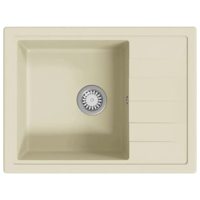 vidaXL Küchenspüle mit Überlauf Oval Beige Granit 147103
