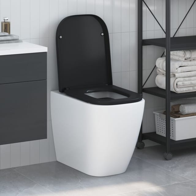 vidaXL Toilettensitz Schwarz 47,5 x 35 x 3,6 cm Duroplast 42002360