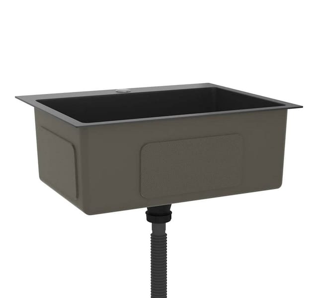 vidaXL Handgemachte Einbauspüle Schwarz Edelstahl 51513