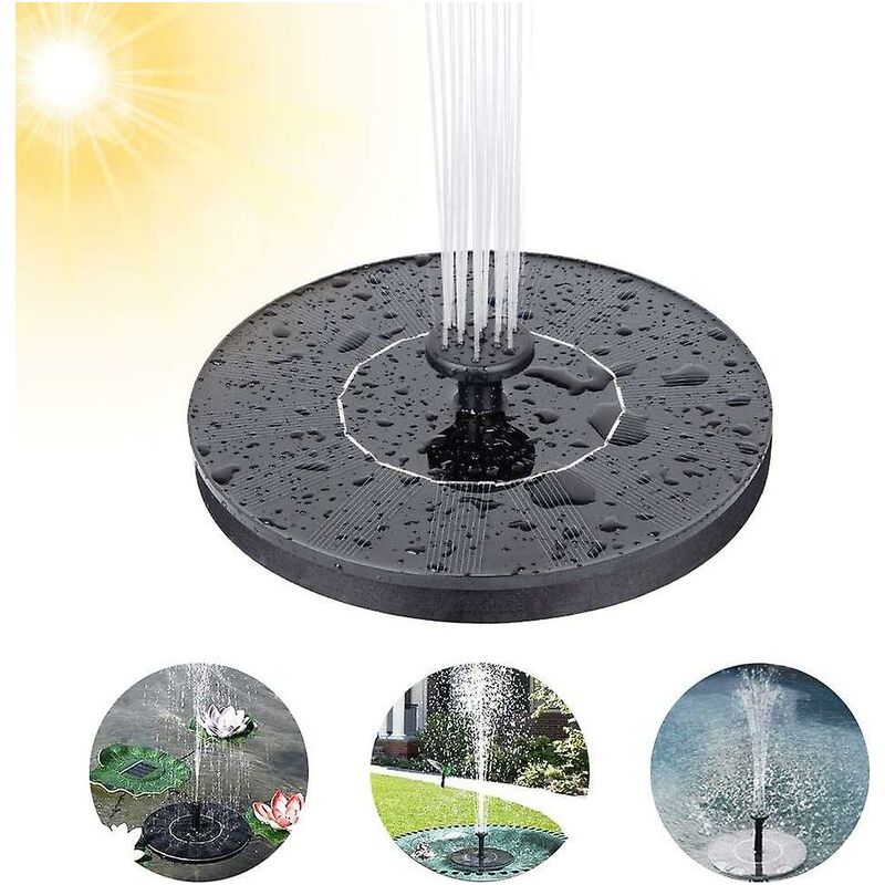 Vurahome – Solar-gartenbrunnen, Solar-teichpumpe Mit 7 Verschiedenen Brunnenmotiven, Mini-schwimmbrunnen Mit Solarpanel Für Garten, Aquarium, Teich, Vogeltränke Usw.