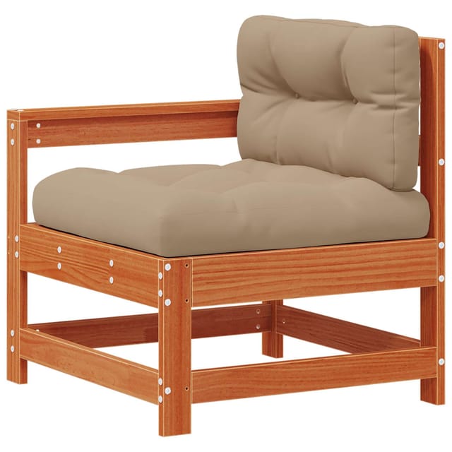 vidaXL Gartenecksofa Massives Kiefernholz Wachsbraun 865531