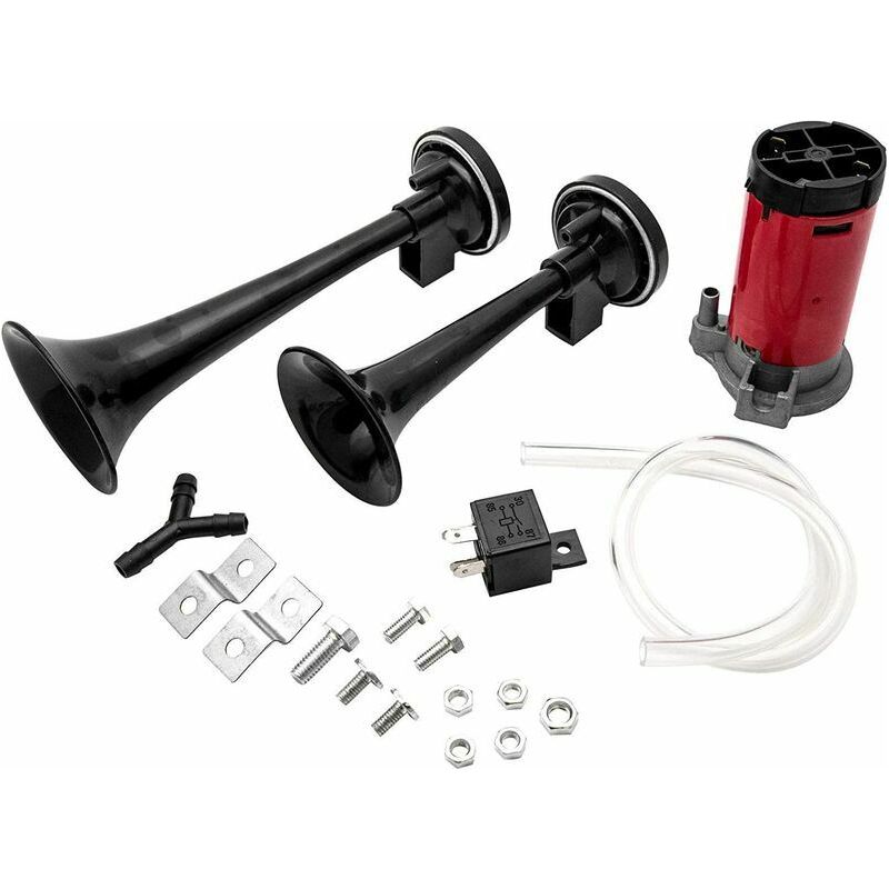 Vurahome – 12v 178db Doppelhorn-lufthupen-set, Zweiklang-autohupe, Universelle Elektrische Pumpe, Extrem Lauter Zuggeräusch
