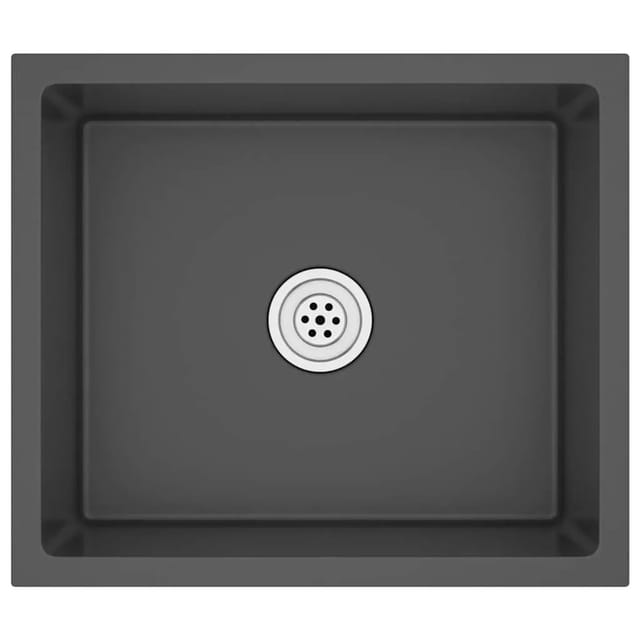 vidaXL Handgemachte Einbauspüle Schwarz Edelstahl 51503