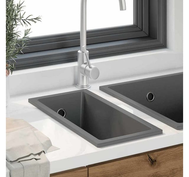 vidaXL Küchenspüle Grau 21 x 44 x 14 cm Granit 4012356