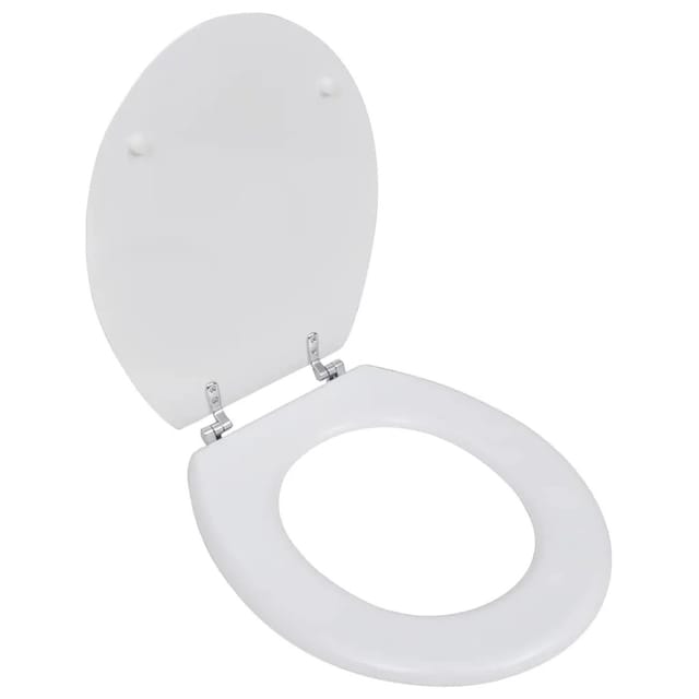 vidaXL Toilettensitz MDF Deckel Schlichtes Design Weiß 140801