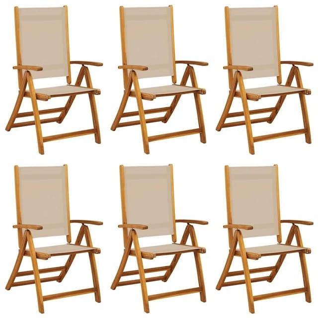 vidaXL Gartenstühle 6 Stk Klappbar Massivholz Akazie und Textilene 3279245