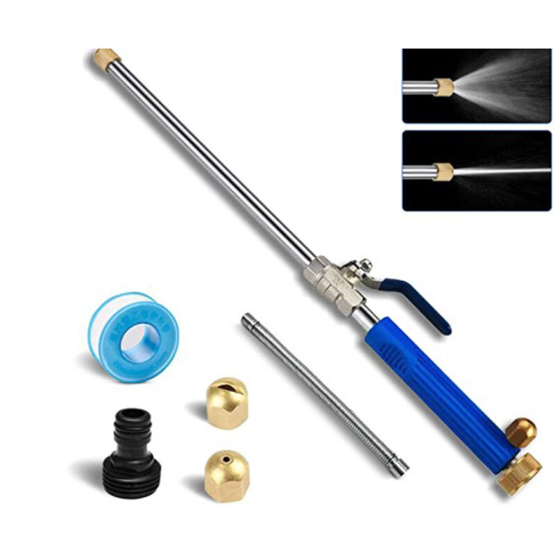 Hochdruck Wasserlanze Schlauch Düse Jet Garten Autowaschpistole Set Blau
