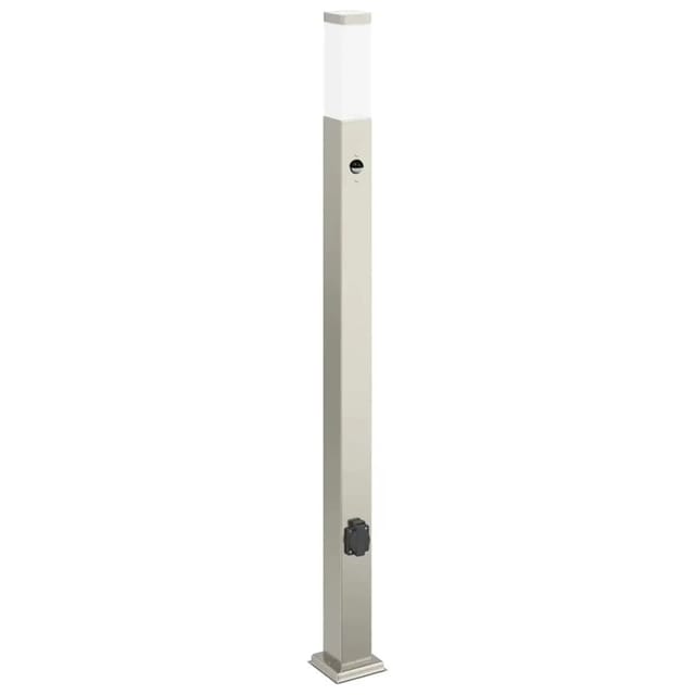 vidaXL Pollerleuchte mit Sensor und Steckdose 110 cm Edelstahl IP44 4006069