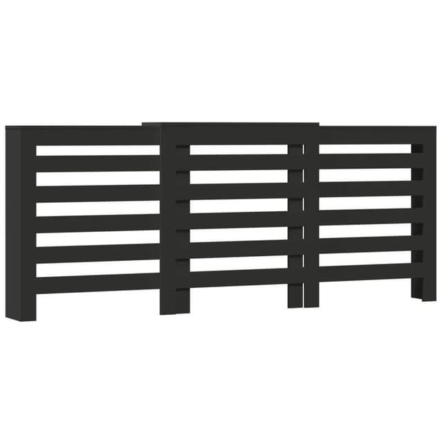 vidaXL Heizkörperverkleidung Schwarz 205x21,5x83,5 cm Holzwerkstoff 852718