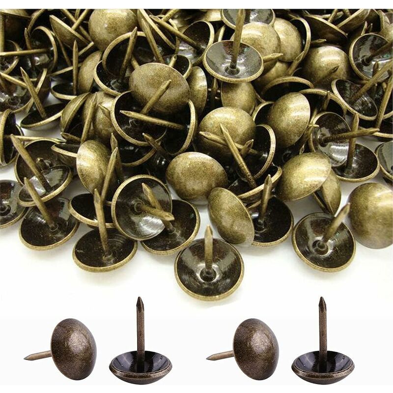 Vurahome – 500 Stück Polsternägel, Hochbelastbar, 17 X 11 Mm, Bronzefarben, Dekorativ, Retro-stil, Diy-polsternägel Für Möbel, Sofas, Sessel, Betten, Stühle, Vintage-dekoration