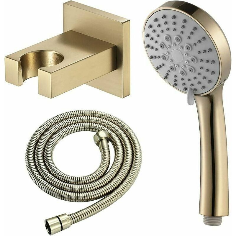Badezimmer Küche Wc, Handbrause-set Aus Gebürstetem Goldfarbenem Abs, Handbrause, Regenduschkopf, Massageduschkopf, Spa-duschkopf, Runder Handbrausekopf
