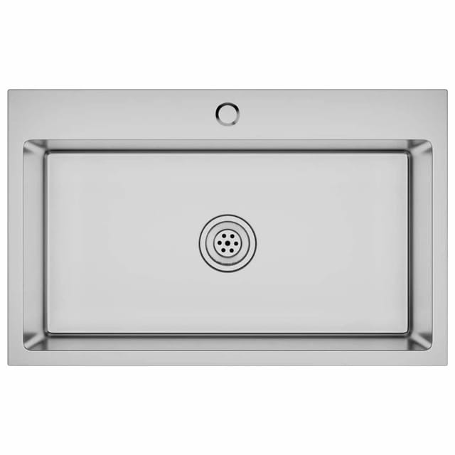 vidaXL Handgemachte Einbauspüle Edelstahl 51514