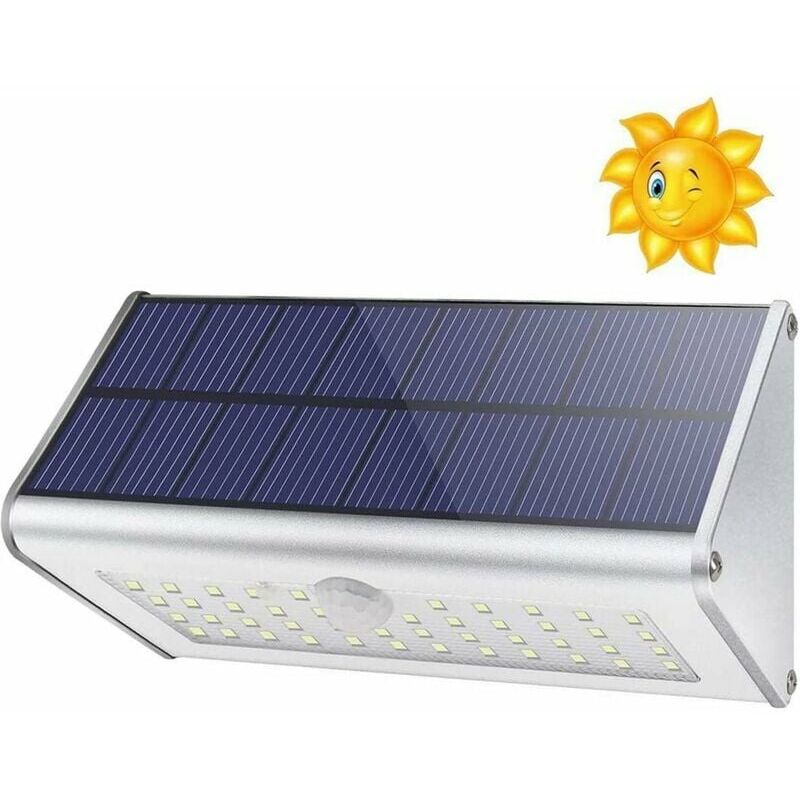 1100 Lm 46 Leds 4500mah, Luz De Parede Solar Externa, Concha De Liga De Alumínio, Sensor De Movimento, Luz Noturna À Prova D'Água Sem Fio, 4 Modos Inteligentes (luz Branca Quente)