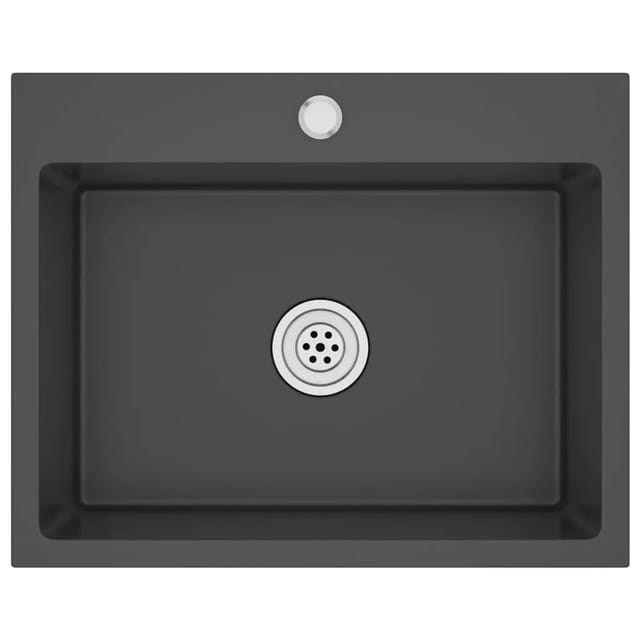 vidaXL Handgemachte Einbauspüle Schwarz Edelstahl 51511