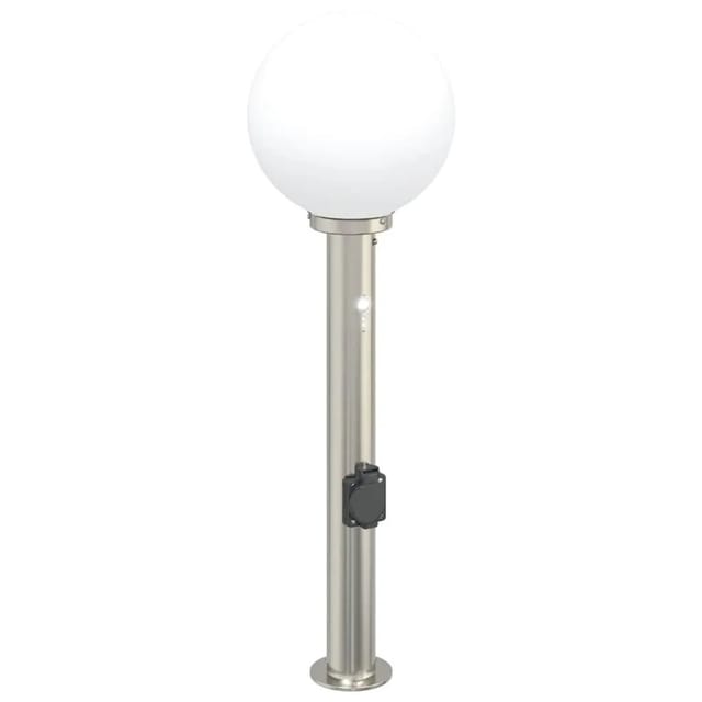 vidaXL Pollerleuchte mit Sensor&Steckdose 80 cm Edelstahl IP44 4006107