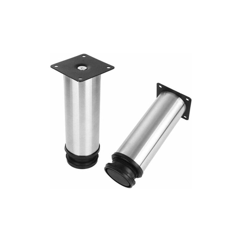 Vurahome - Set Mit 8 Ausgewählten Möbelbeinen, Verstellbare Küchenbeine Ø 50 Mm/höhe 150 Mm, Runde Sofatischbeine Aus Edelstahl