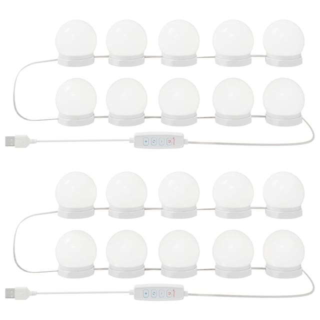 vidaXL Spiegelleuchten 2 Stk Weiß 4,5 x 4,5 x 4,8 cm Kunststoff 864915