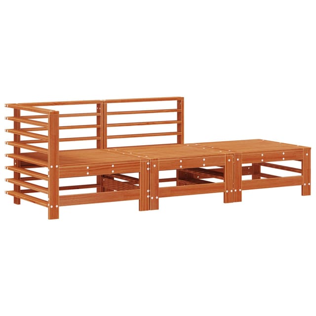 vidaXL Sectional Sofa Einheiten 3 Stück Wachsbraun 865571