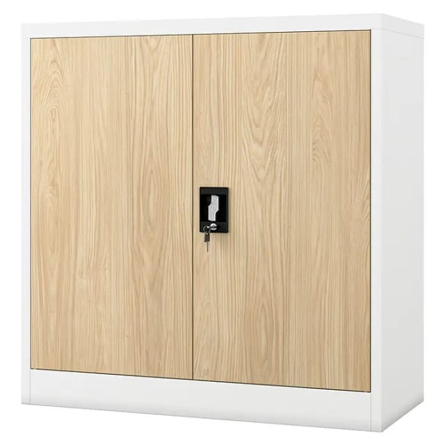 Jan Nowak Metallschrank Klein BEATA 93 x 90 x 40 cm Eco Design Weiß Sonoma Eiche