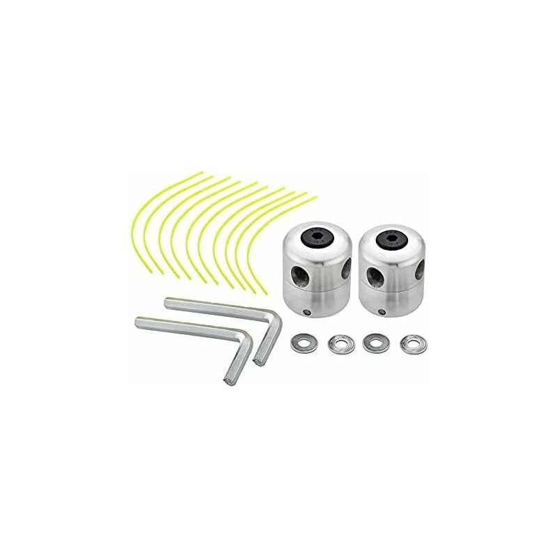 Vurahome – Set Mit 2 Universellen Aluminium-freischneiderköpfen – Doppelfadenkopf – Nylonfadenspule – Freischneiderzubehör