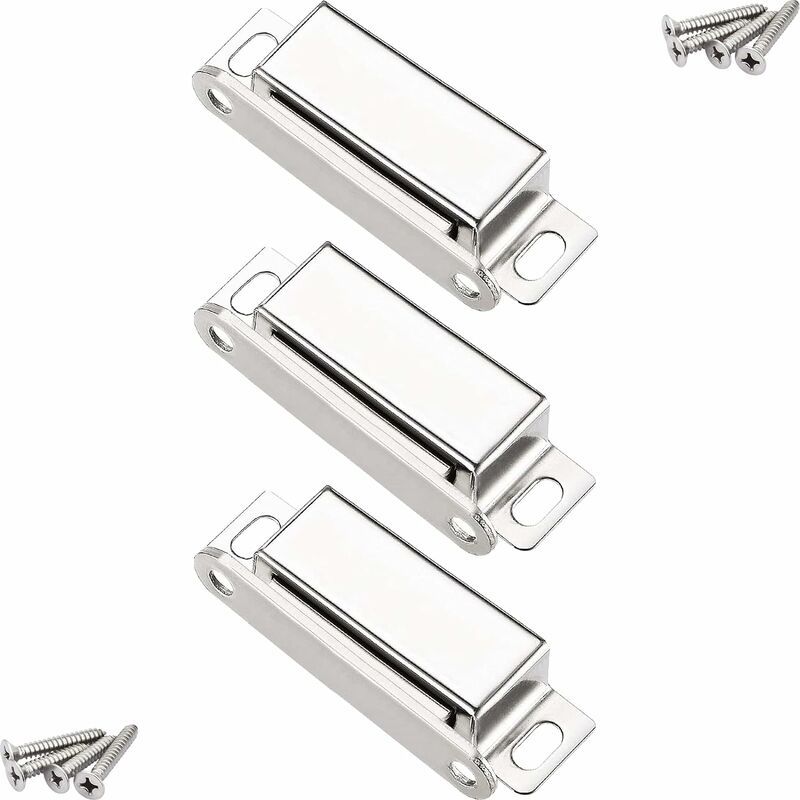Vurahome - Magnetische Türverschlüsse, 20 Kg Magnetischer Türverschluss Und 12 Schrauben, Edelstahl 304, Magnetverschlüsse Zum Schließen Von Möbel-/schrank-/küchenschranktüren (3er-pack)