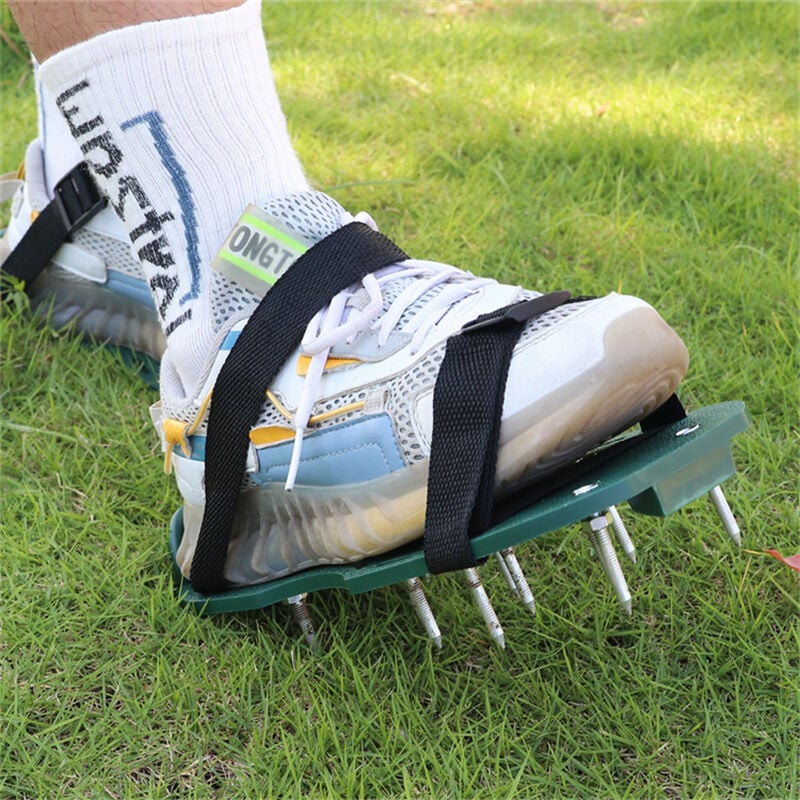Sorten Von Rasenbelüfterschuhen – Bequeme Spike-sandalen Zum Belüften Von Gras Mit Edelstahlschaufel – Paar Bodenbelüftungsschuhe Mit Spikes – Conceptio