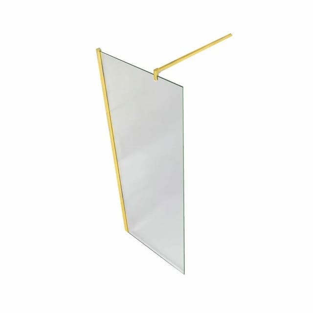 Duschparadies Walk-in Dusche 70 x 200cm Seitenwand 8mm Nano Glas Milchglas Duschtrennwand Duschabtrennung Gold Gebürstet