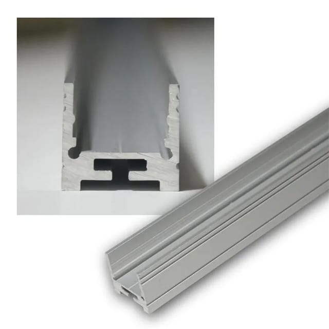 world-trading-net 1m Aluminium-U-Profil Flach für LED-Stripes Eloxiert