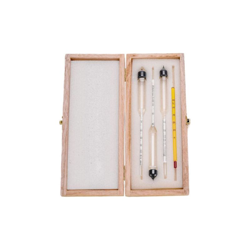 Vurahome - 3-teiliges Alkoholmeter-set Mit Thermometer, Alkoholgehaltsmessung: 0-40, 40-70, 70-100 Vol%, Hydrometer Für Spirituosen, Destillate, Whisky, Brandy Und Wodka.