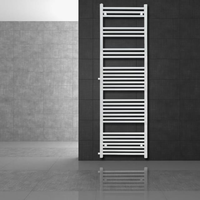 LuxeBath Badheizkörper Sahara 500x1800mm Weiß Gerade Thermostatventil