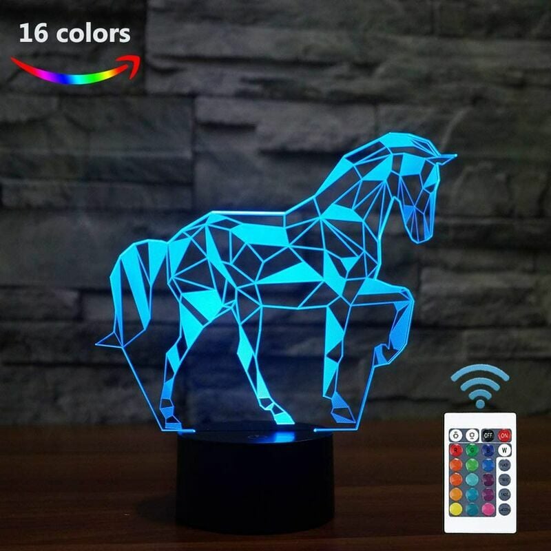 3d-puzzle-pferd, Buntes Licht, Touch-led-dekorationslicht (16 Farben, Fernbedienung)