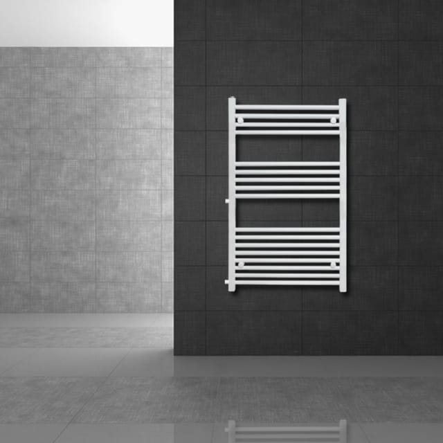 LuxeBath Badheizkörper Sahara 600x1200mm Weiß Gerade Thermostatventil