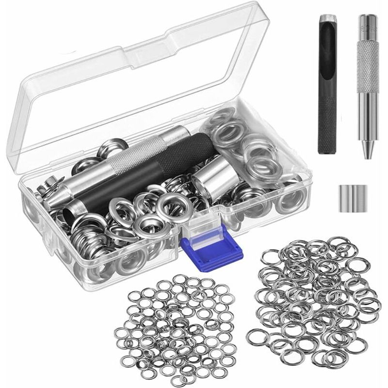 Vurahome – Planenösen-set, 10-mm-metallösen-set, 100-teiliges Set, 3-teiliges Metallösen-set Mit Aufbewahrungsbox