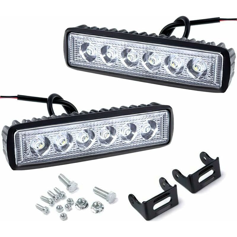 Vurahome - 2-teiliger Led-arbeitsscheinwerfer, 12v 24v Projektor-spot-led-arbeitsscheinwerfer Mit Großer Reichweite Für Motorrad, Auto, Lkw, Traktor, Suv, Boot (18w)