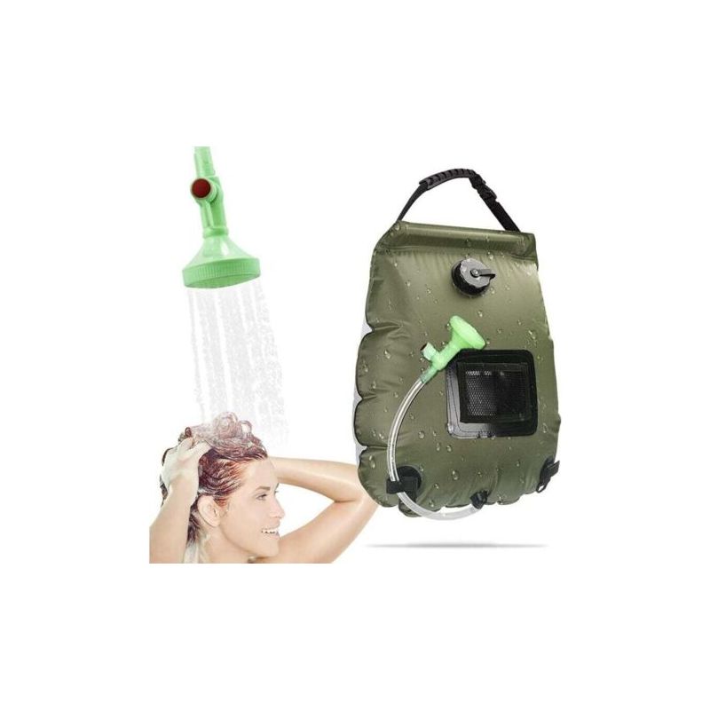 Vurahome - 20-liter-warmwasserdusche Für Den Außenbereich Mit Heizgerät, Tragbare Garten-/pooldusche Für Camping Und Wandern Mit Duschkopf Und Ein-/ausschalter -