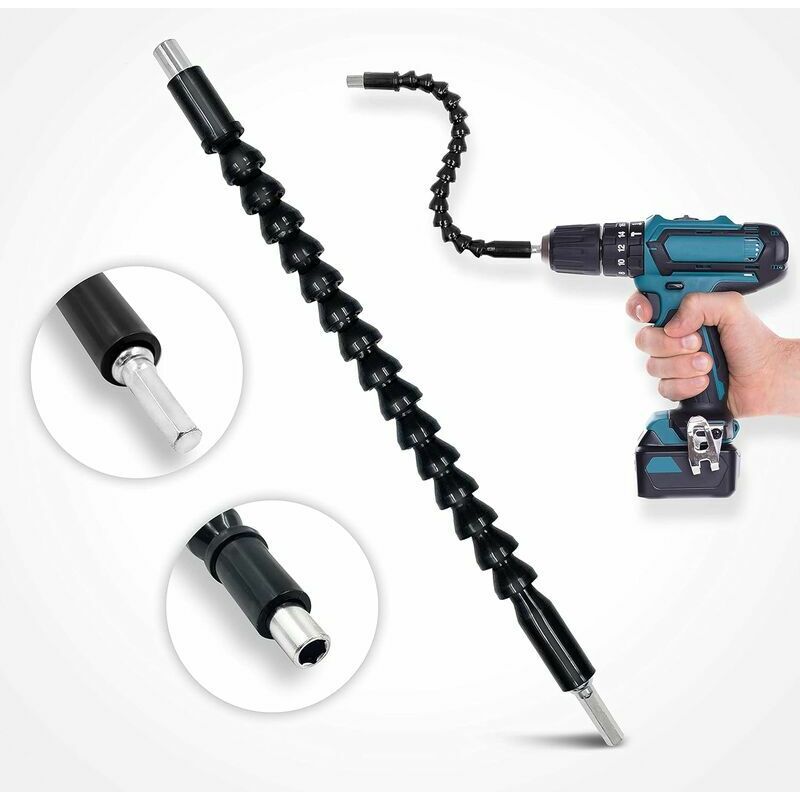 Vurahome – Flexibler Schaft – Flexibler Elektrischer Bohrer Und Schraubendreher – 360° Magnetische Zapfwellenverlängerung 295 Mm Mit 90°-winkelaufsatz – Rot