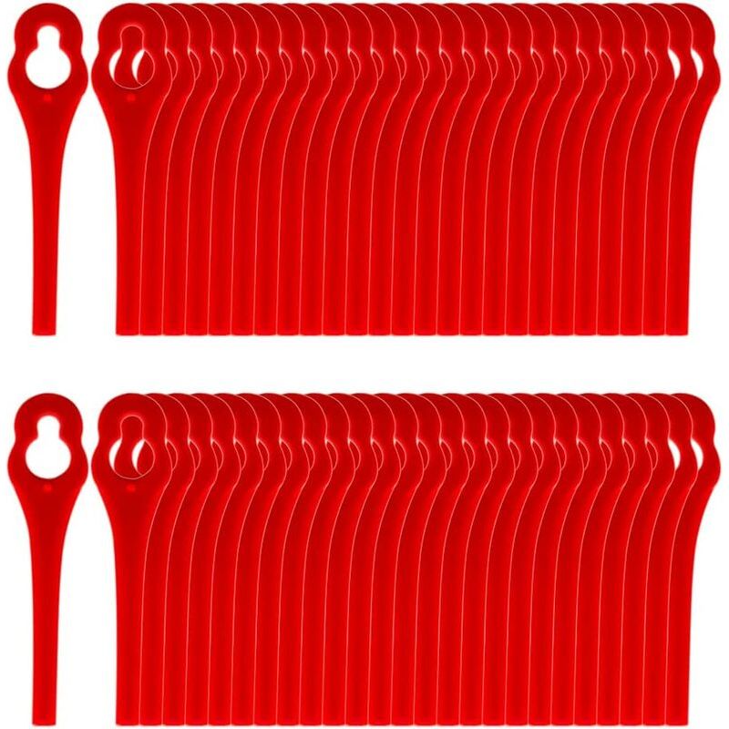 Packung Mit 100 Ersatzmessern, Kompatibel Mit Florabest Lidl Frta 20 A1, Fat 18b2, Fat 18b3 Rasentrimmer, Rot