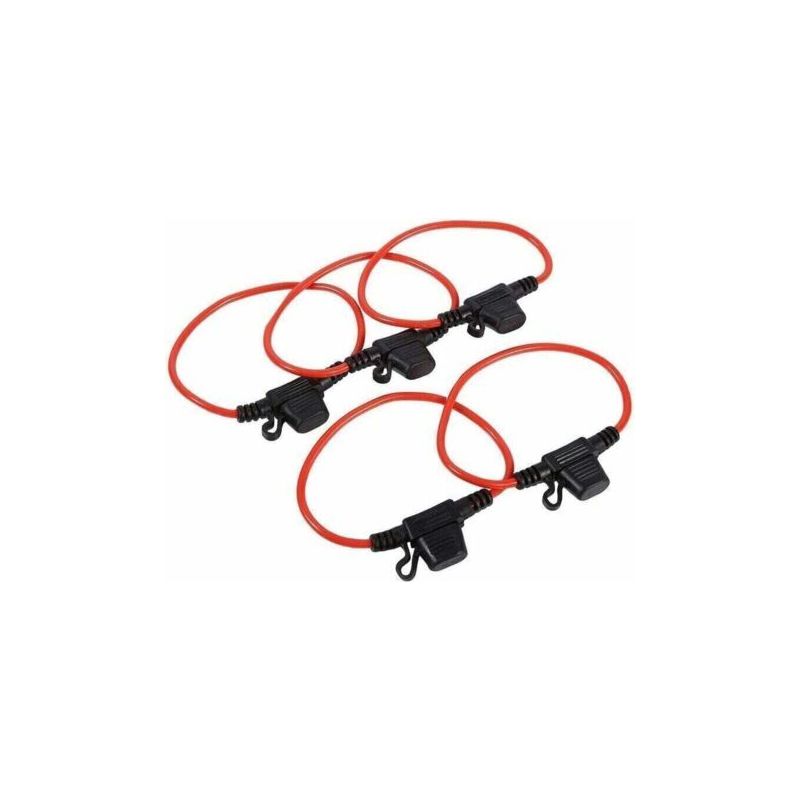 Vurahome – 5 Stück Wasserdichte Stecksicherungshalter Mit Mittlerem Flachstecker Und Kabel, 12 V Dc, 30 A Standard-flachsicherungshalter Für Fahrzeuge, Autos Und Motoren, Flachsicherungshalter, Spritz