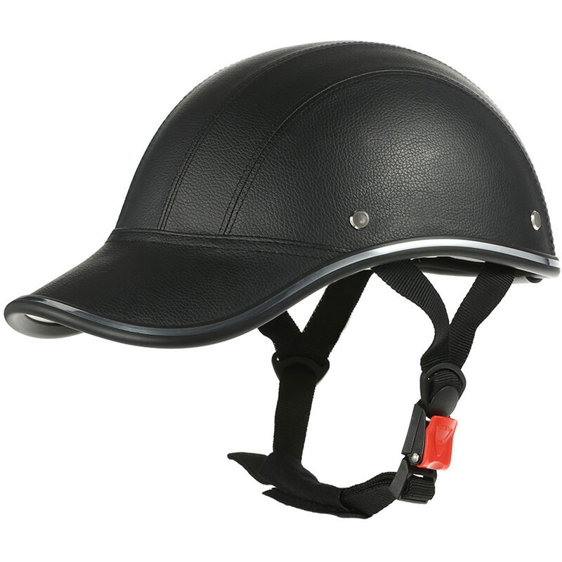 Motorradhelm Half Face Baseball Cap Style Mit Sonnenblende, Modell: Schwarz