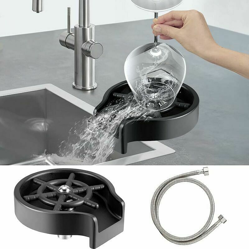 Vurahome – Automatischer Metall-glasreiniger Für Tassen Von 2,1–11,2 Cm, Schnell Reinigender Edelstahl-glasreiniger Für Spülbecken, Armaturenzubehör Für Küche, Café, Hotel Und Andere Anwendungen