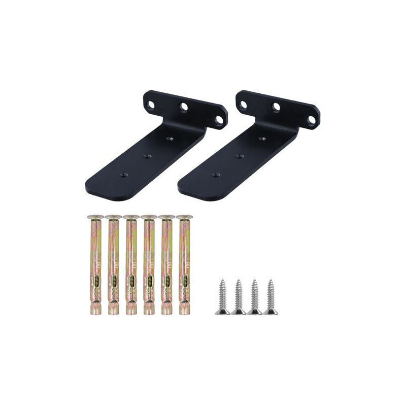 Set Mit 2 Schwebenden Regalträgern, L-förmigen Regalstützen, Wandregalträgern, Unsichtbaren Regalbefestigungen (schwarz, 15 Cm)