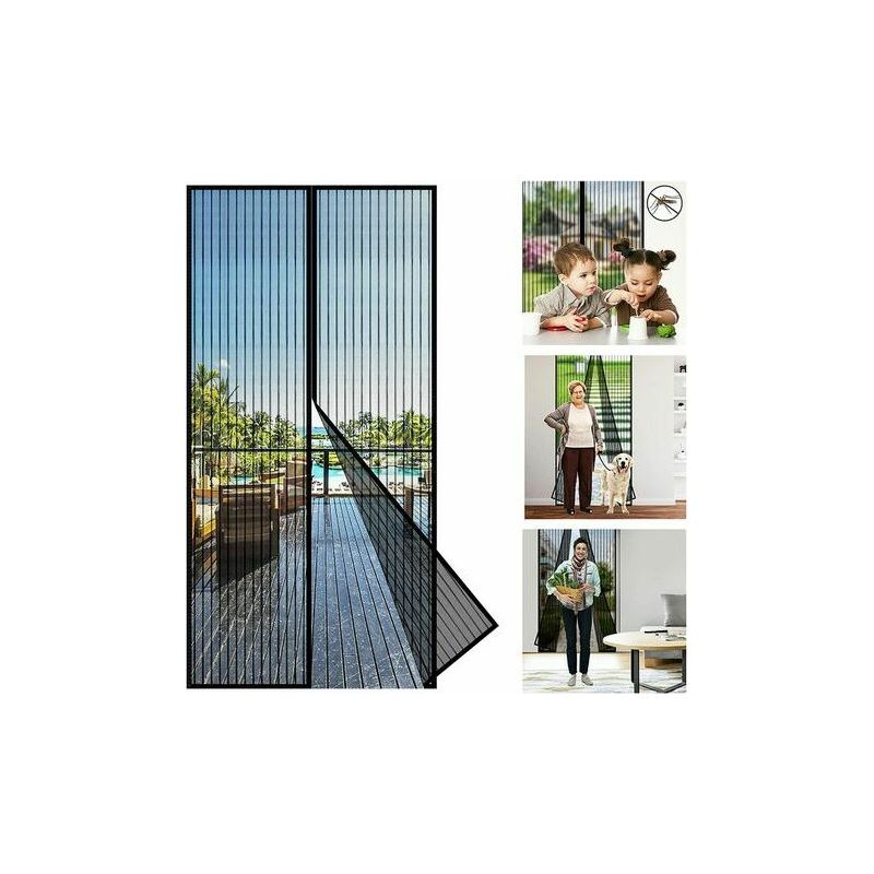 Vurahome – Fliegengitter, Automatischer Magnetischer Türvorhang, 210 X 90 Cm, Magnetischer Türvorhang Für Terrasse, Küche, Balkon