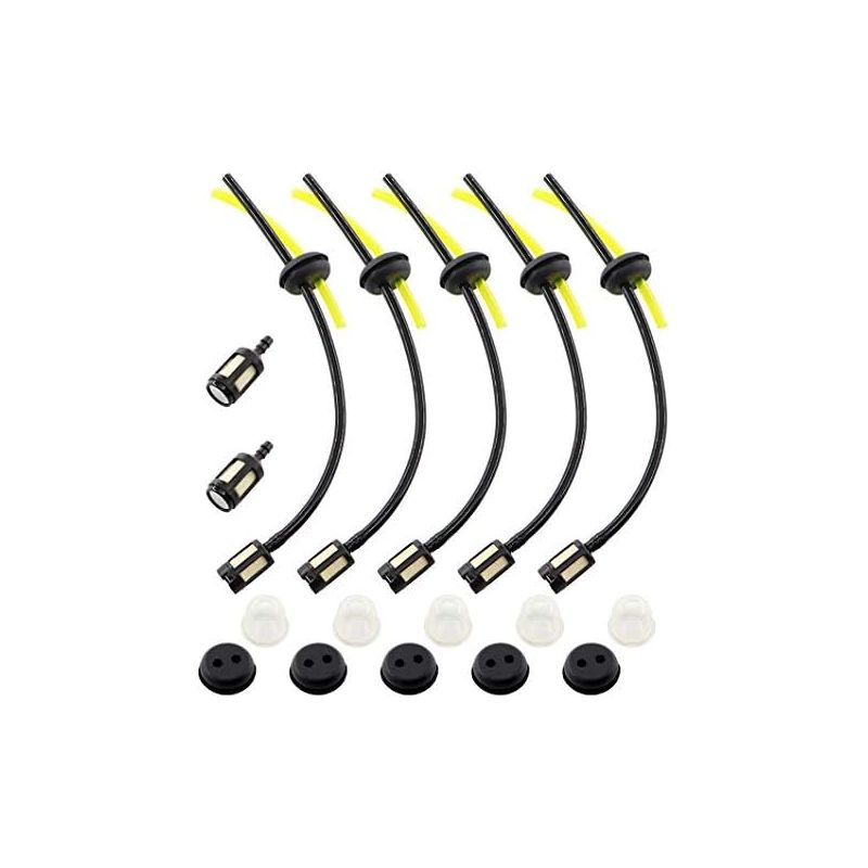 Vurahome – 5-teiliges Universal-kraftstofffilter-set Mit Ersatz-kraftstoffleitungsdichtung Für Freischneider, Rasenmäher, Kettensäge, Heckenschere Und Gartenschere Mit Kraftstofffiltertankdichtung