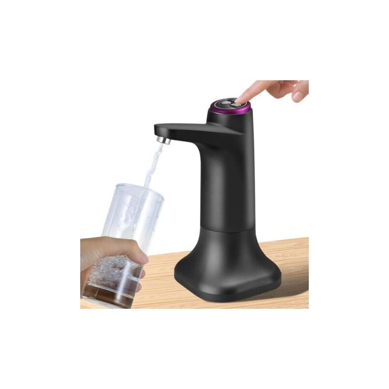 Vurahome - Elektrischer Wasserspender Mit Doppelfunktion, Standfuß, Automatische Trinkwasserflaschenpumpe Mit Universellem Usb-anschluss Für Camping, Büro Und Zuhause (schwarz)