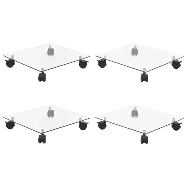vidaXL Pflanzenroller 4 Stk 35x35 cm Hartglas Quadratisch 3144027